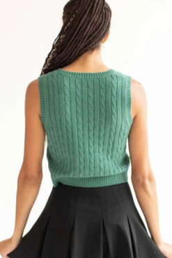 Teal Cable Knit Sweater Vest -Swimsuit Closet Sales Store teal cable knit sweater vest 5 25246.1692389810