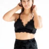 Velvet Lace Trim Bralette