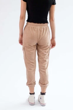 Warm Taupe Corduroy Cargo Joggers -Swimsuit Closet Sales Store warm taupe corduroy cargo joggers 4 01423.1666806669