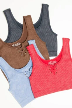 Washed Charcoal Lace Up Seamless Bralette -Swimsuit Closet Sales Store washed lace up seamless bralette 5 25790.1666808256