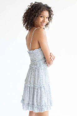 White & Blue Floral Ruffle Sundress -Swimsuit Closet Sales Store white and blue floral ruffle sundress 4 36079.1666806295