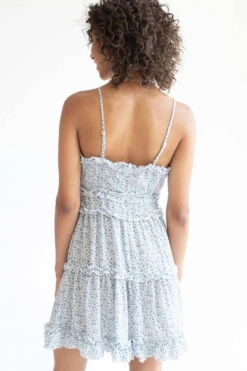 White & Blue Floral Ruffle Sundress -Swimsuit Closet Sales Store white and blue floral ruffle sundress 5 92471.1666806340