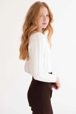 White Cable Knit Cropped Sweater -Swimsuit Closet Sales Store white cable knit cropped sweater 4 41642.1692389538