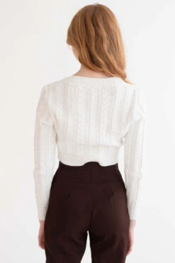 White Cable Knit Cropped Sweater -Swimsuit Closet Sales Store white cable knit cropped sweater 6 02800.1692389538