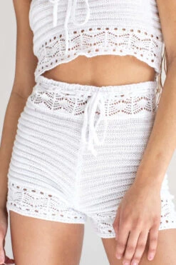 White Pointelle Crochet Cami & Shorts Set -Swimsuit Closet Sales Store white pointelle crochet set 4 56637.1692387005