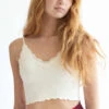 White Seamless Lace Trim Cami