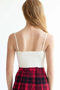 White Seamless Lace Trim Cami -Swimsuit Closet Sales Store white seamless lace trim cami 3 77122.1676996909