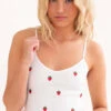 Strawberries Embroidered Seamless Cami