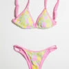 Pink 70s Floral Bikini Bottom