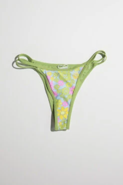 Lime 70s Floral Bikini Bottom