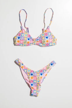 Checkered Spring Shapes Bikini Bottom -Swimsuit Closet Sales Store womens swim flatlay 1 3 72472.1666808736
