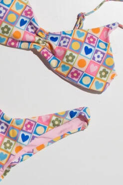 Checkered Spring Shapes Bikini Top -Swimsuit Closet Sales Store womens swim flatlay 1 4 29694.1693940173